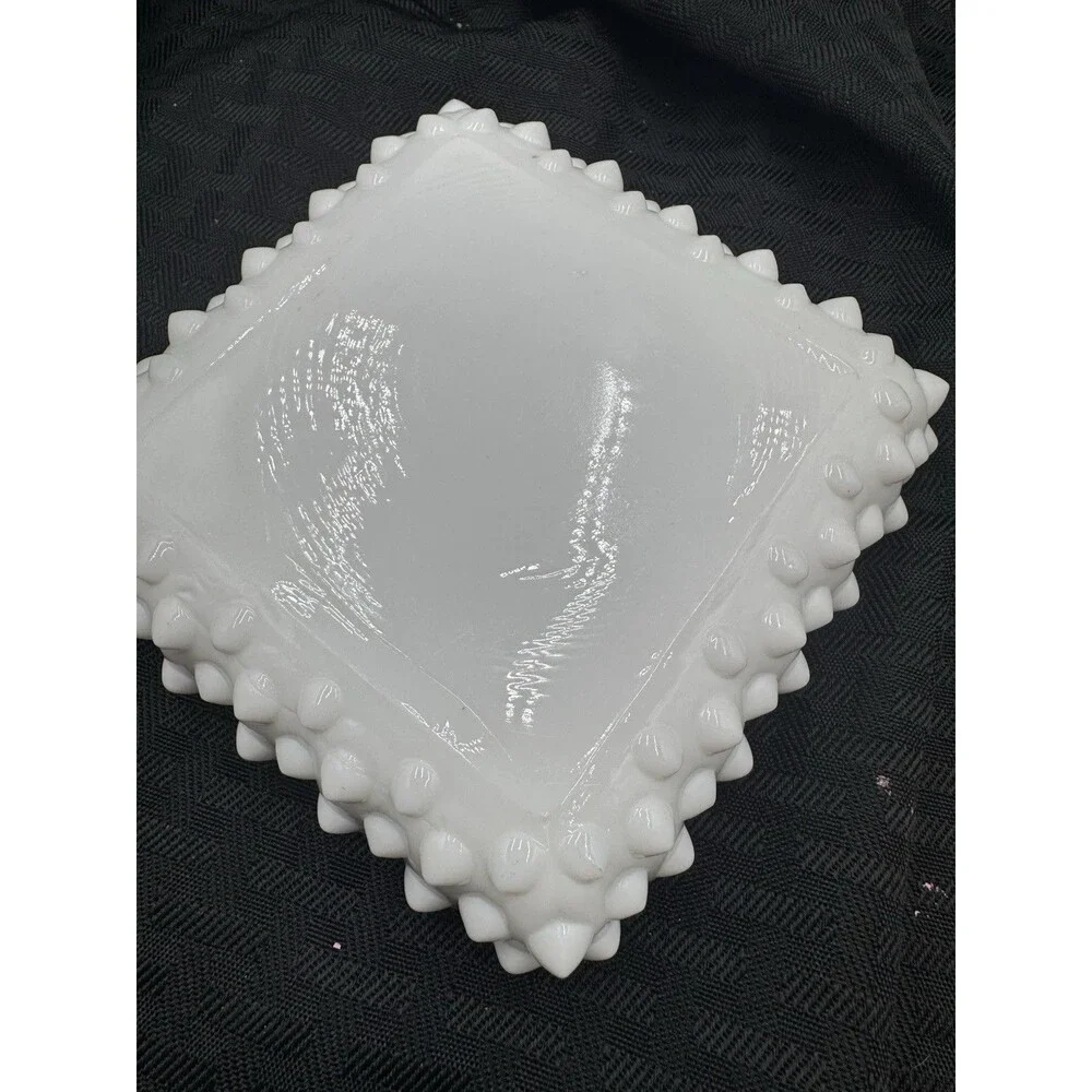 Vintage Fenton Hobnail Milk Glass 5
